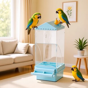 鹦鹉自动喂食器挂钩式大容量防潮设计牡丹鹦鹉专用鸟食器可水洗