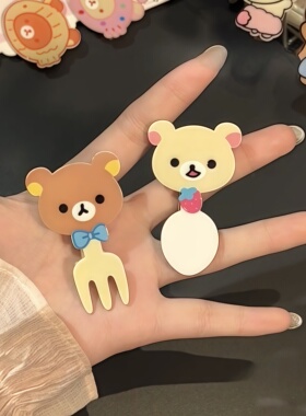 可爱趣味ins轻松熊发卡