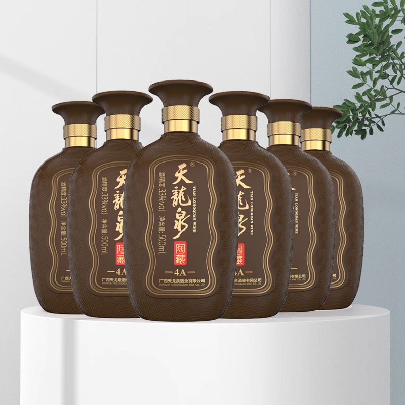 天龙泉33度陶藏酒4A米香白酒基酒整箱送礼酒水500mL*6 官方旗舰店