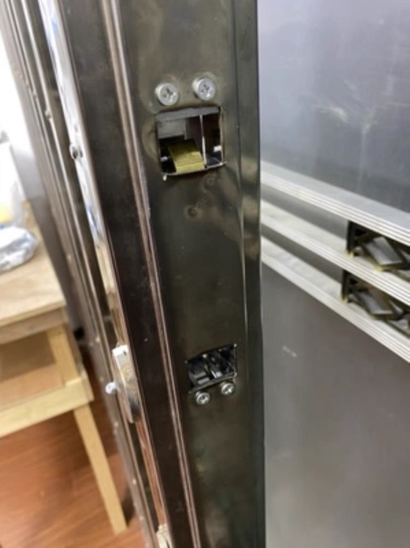 自动阳台防盗门推拉门不锈钢老式伸缩门锁移门锁栅栏碰锁双舌对开