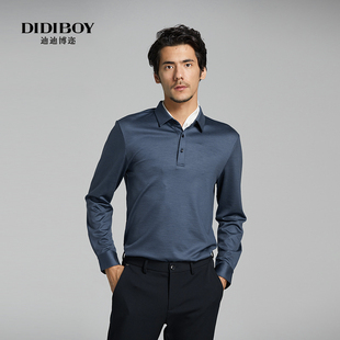 48%绵羊毛 新款 DIDIBOY24秋季 T恤衫 中年男士 polo领亲肤长袖