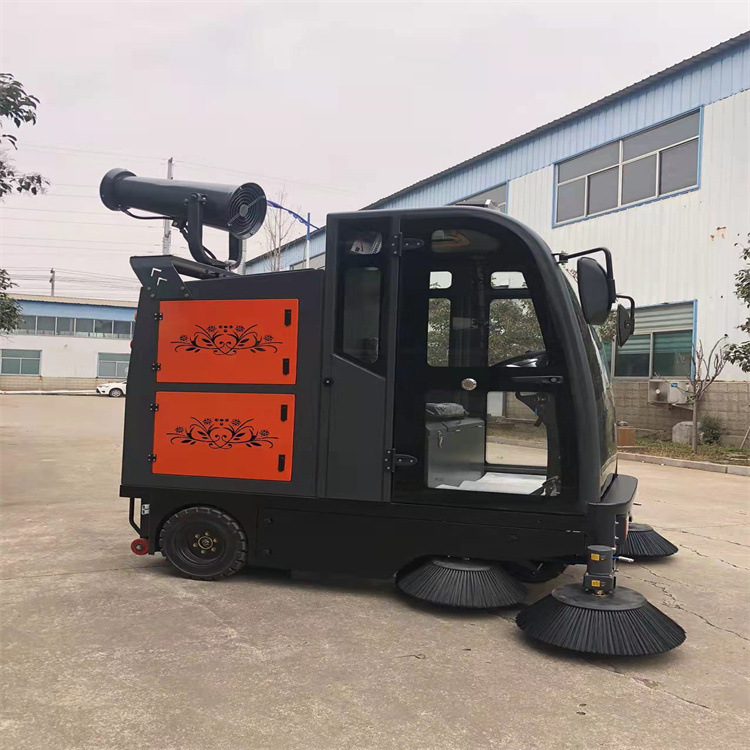 电动小型扫地机物业小区环卫清扫车 全封闭四轮洒水吸尘扫地车