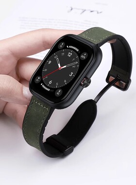 适用荣耀亲选haylou watch表带疯马皮表带荣耀haylou watch活力版手表真皮表带智能运动男款高级女流行手表带