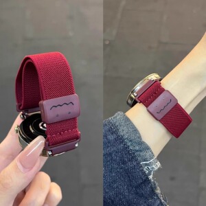 适用oppo watch x2mini表带涂鸦编织磁吸笑脸腕带oppowatchx2/3男款女智能运动4Pro/2R手表链一加手表2替换夏