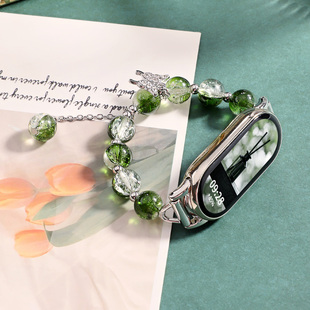 女高级感流行小众替换带 腕带可爱精致ins通用10Pro陶瓷版 适用小米手环10表带9爆款 爆裂纹表带Xiaomi9ProNFC版