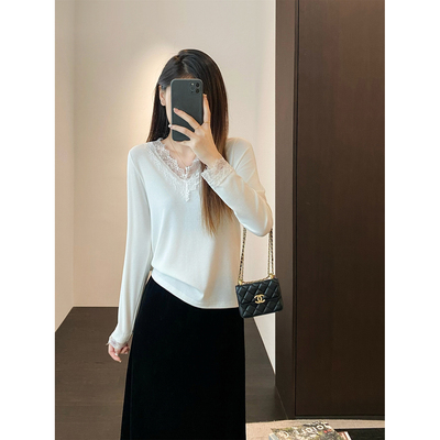 长袖T恤内搭针织打底衫上衣女