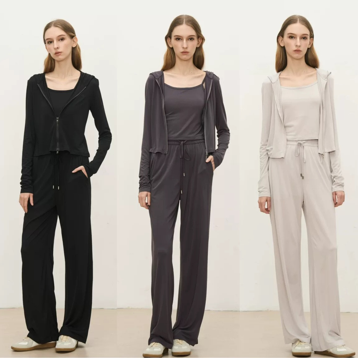 高端莫代尔显瘦遛弯服套装女秋