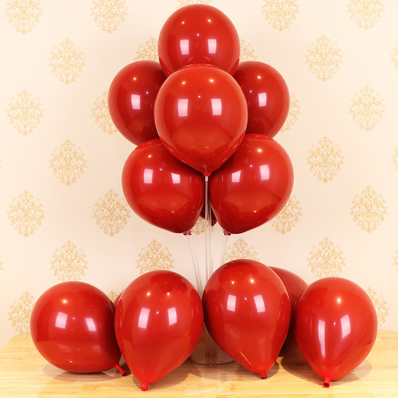 圆形宝石红气球结婚婚庆派对装饰用品婚礼婚房间浪漫生日场景布置