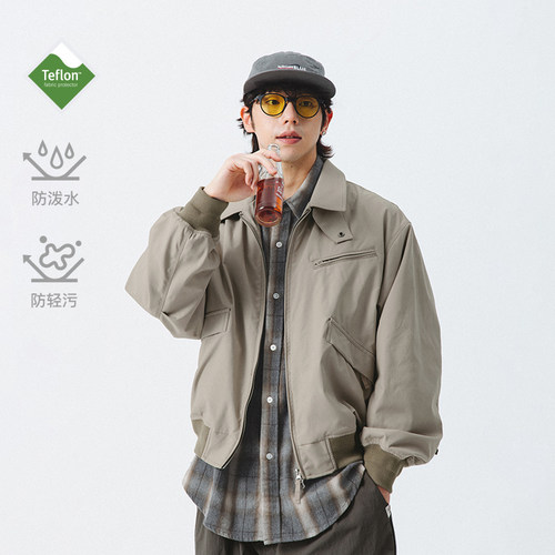 NOTHOMMEBLUE翻领哈灵顿外套