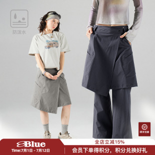NothommeBLUE蓝岐围裙式 裙防泼水可拆卸叠穿长裙女潮 A字宽松工装