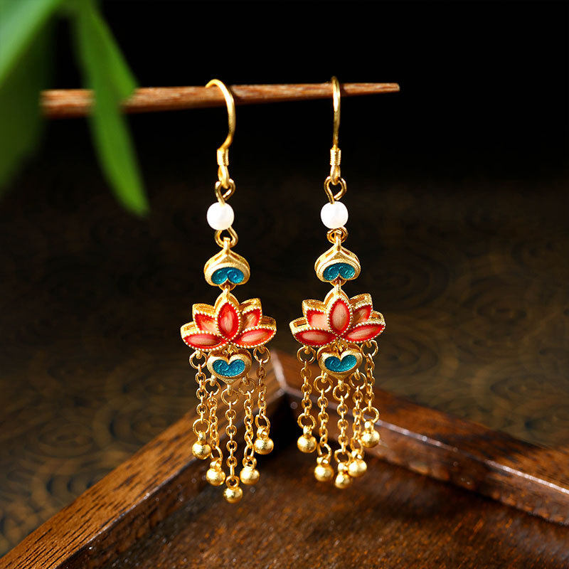 中国风珐琅掐丝耳环46