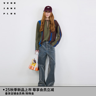 撞色条纹连帽套头衫 VVNK 新款 PLUS2025秋季 女J530118623A JANE