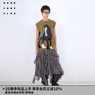 新款 PLUS2026春季 生肖主题羊毛针织背心女J611204601A JANE VVNK