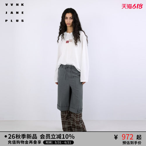 VVNK JANE PLUS2026秋季新款一手长直身圆领T恤女J630551368A