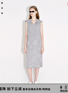 VVNK JANE PLUS春季新款宽松羊毛大格子背心连衣裙女J411172636A