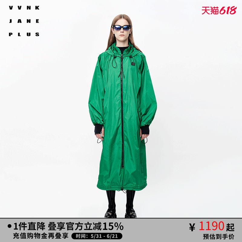 VVNKJANEPLUS长款运动风衣