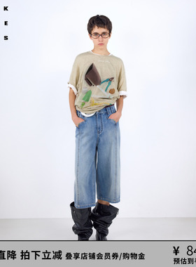 VVNK JANE PLUS2026春季新款复古印花廓形T恤女J620583368D