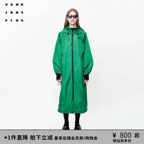 VVNKJANEPLUS长款运动风衣