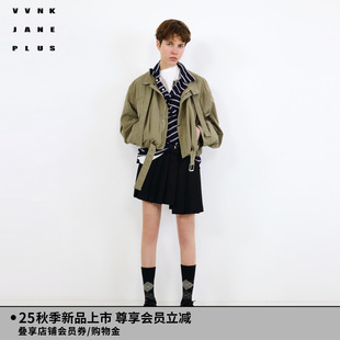 PLUS秋季 JANE VVNK 抽褶腰带夹克外套女 李一桐同款