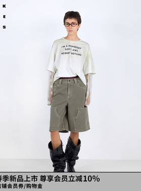 VVNK JANE PLUS2026春季新款假两件长袖蕾丝字母T恤女J610562301A