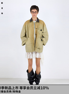 【卢昱晓同款】VVNK JANE PLUS2026春季新款一手长工装外套女