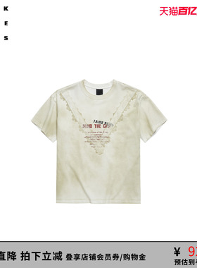 VVNK JANE PLUS秋季做旧蕾丝花边短袖T恤女J530558301A