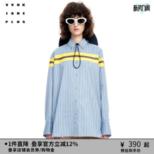 JANE 色织条纹衬衫 PLUS春季 中性方形长袖 女J310451035A 新品 VVNK