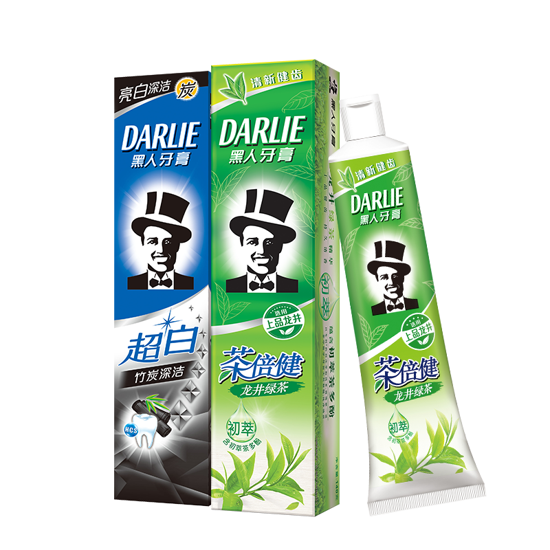 黑人牙膏超白竹炭140g*2支