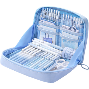 极简风！12层超大容量笔袋女生2026新款超火文具盒小学生女孩款高颜值ins风文具袋铅笔盒初中男孩简约铅笔袋