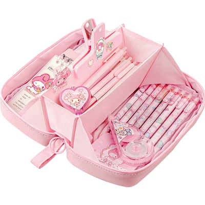 超大容量火山笔袋搭可爱贴纸