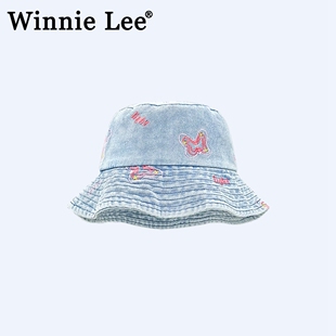 刺绣牛仔渔夫帽子女夏季 显脸小遮阳帽 Lee日本设计师联名款 Winnie