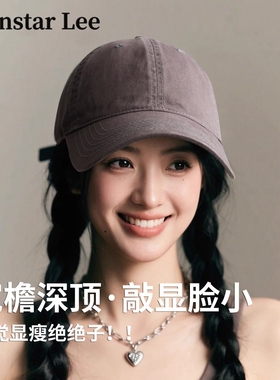 Monstar Lee日本设计师联名款棒球帽女深顶透气大头围鸭舌帽子潮