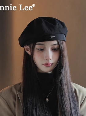 Winnie Lee日本设计师联名款贝雷帽女冬季复古八角画家帽子显脸小