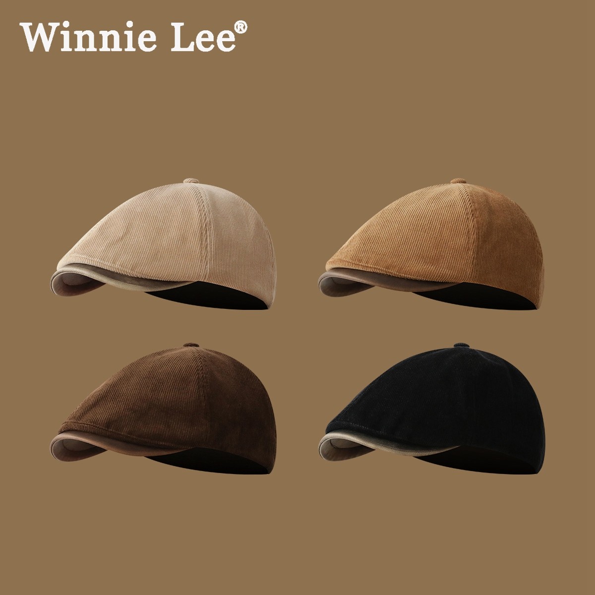 Winnie Lee日本设计师联名款秋冬复古灯芯绒前进帽报童帽鸭舌帽子,服饰配件/皮带/帽子/围巾,手帕,淘宝优惠券,粉丝福利购,淘宝优惠卷