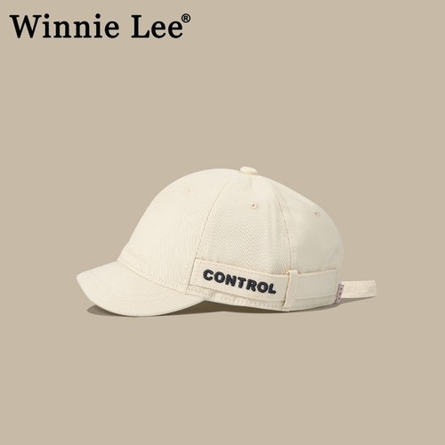 WinnieLee短檐鸭舌帽侧带字母