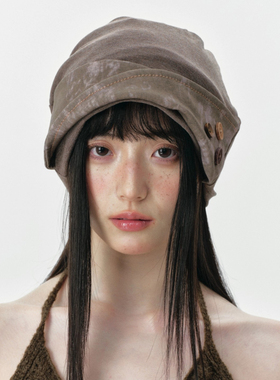 Monstar Lee日本设计师联名款纽扣显脸小堆堆帽子街头套头包头帽