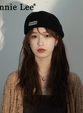 Winnie Lee日本设计师联名款羊绒毛呢贝雷帽反戴时尚前进帽大头围