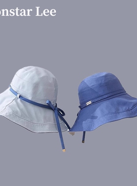 Monstar Lee日本设计师联名款渔夫帽女夏季双面防晒大檐遮阳帽子
