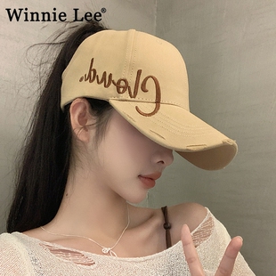 Winnie 高马尾棒球帽大头围空顶鸭舌帽子遮阳 Lee日本设计师联名款