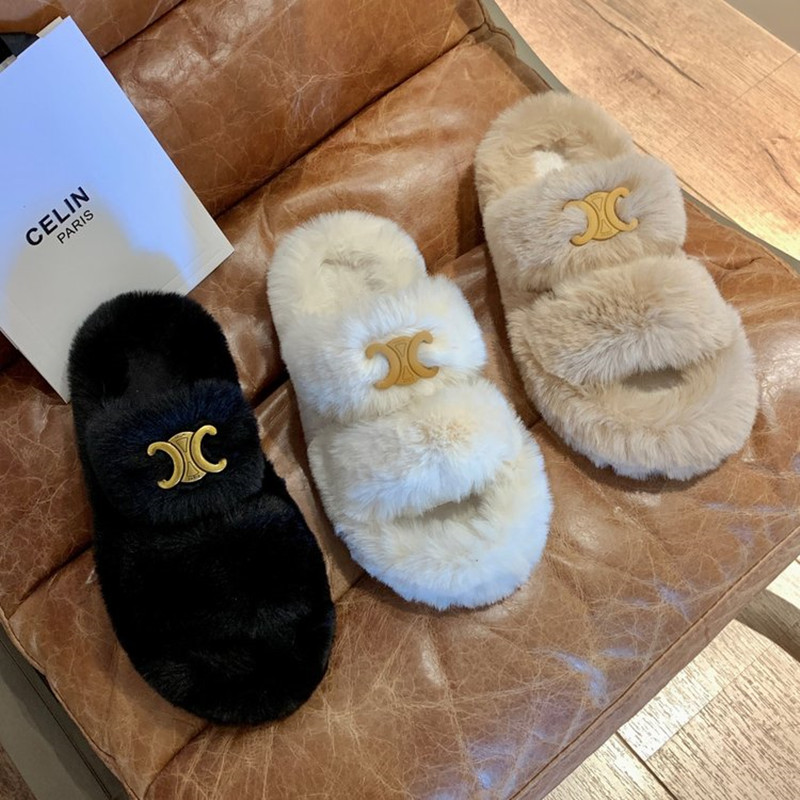 女士冬季毛绒拖鞋冬款家居