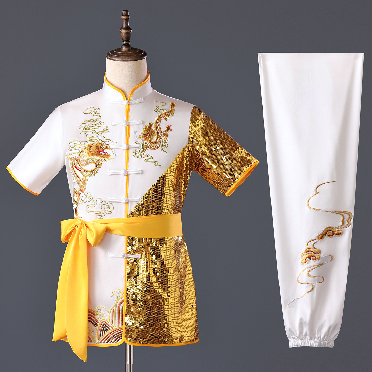 武术服功夫训练服比赛表演服武馆团队武术演出服刺绣演出服舞龙服