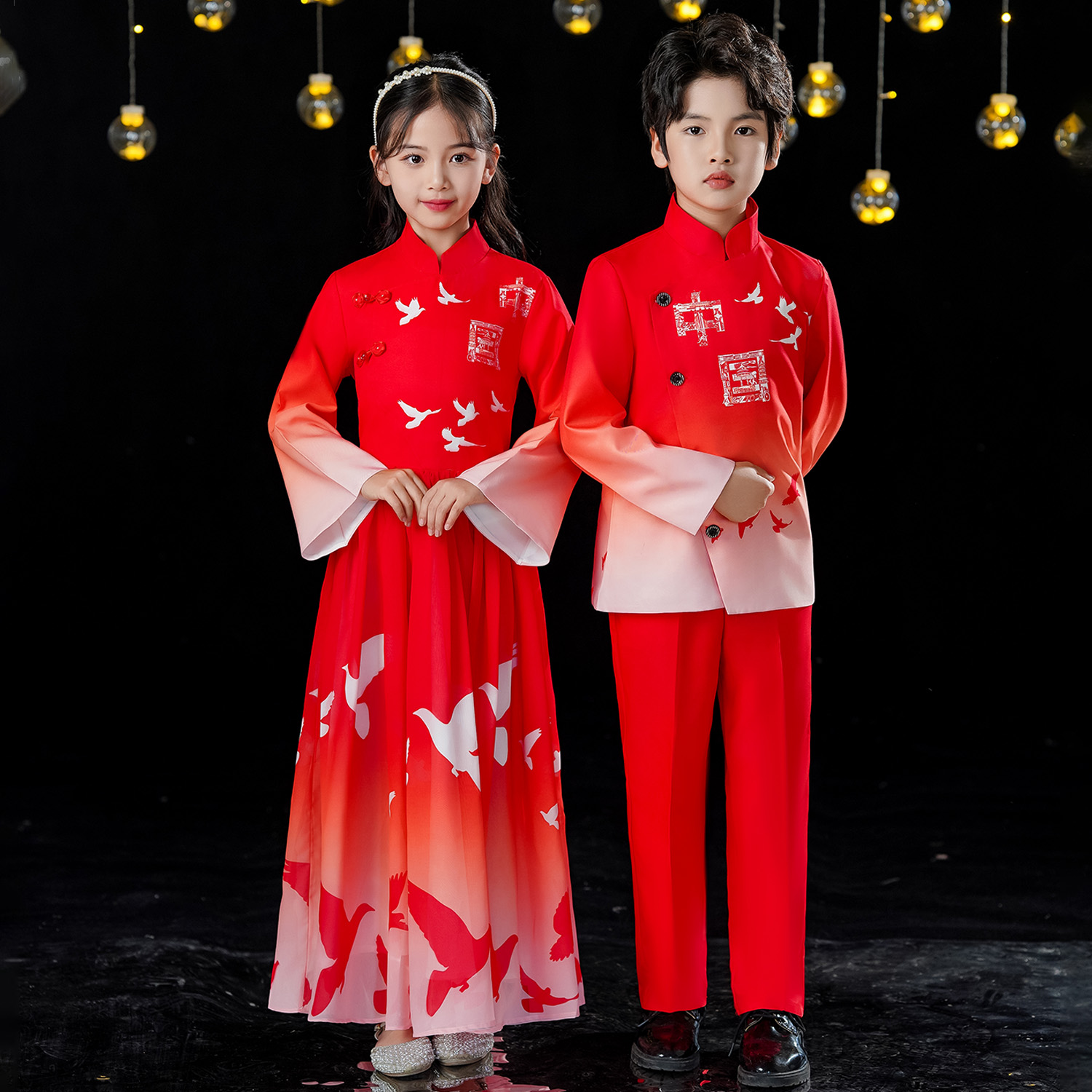 中国风儿童合唱演出服歌唱比赛服