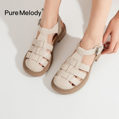 罗马复古凉鞋2022年新款平底真皮