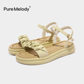 一字带不累脚仙女沙滩女鞋 PM凉鞋 厚底法式 百搭时装 2026夏季 女新款