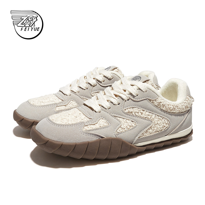 飞跃女鞋冬季加绒保暖休闲鞋板鞋