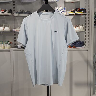 李宁短袖T恤男子2025夏季新款健身系列冰感舒适防晒运动服ATSV361