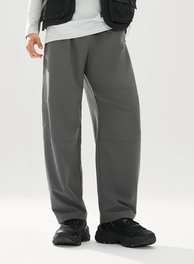 李宁C位裤2025新款秋季灰色男直筒休闲裤黑色运动长裤男款AYKV899