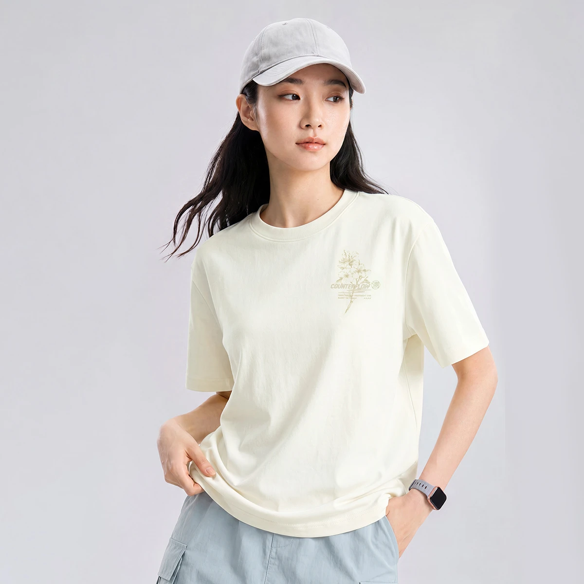 李宁2026新款户外CF溯女子冰感舒适吸湿排汗宽松短袖T恤ATSW672