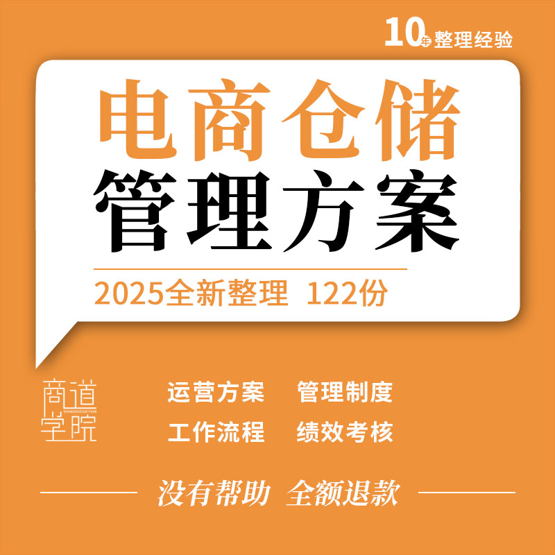 电商公司仓库仓储物流项目运营管理制度规划方案工作流程绩效考核