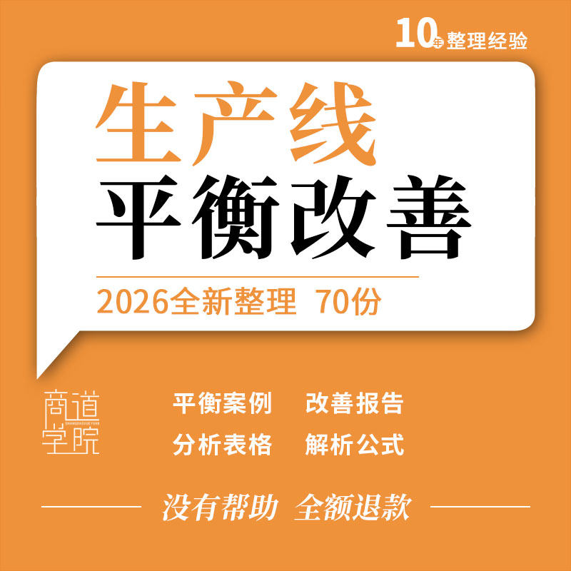 企业公司工厂生产线平衡标准工时夹具改善QCC报告分析表解析公式